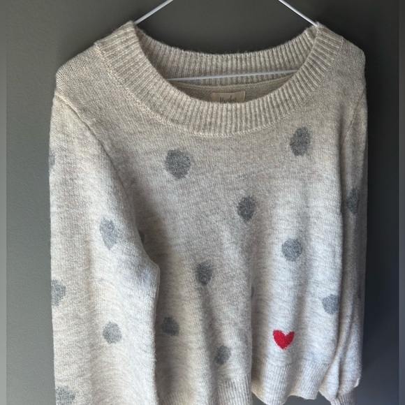 Kaisley size M, polka dot sweater, love heart, alpaca blend - Picture 2 of 5